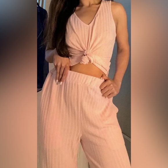 NWOT💖 Dusty Pink Ribbed Lounge Set - Picture 5 of 16